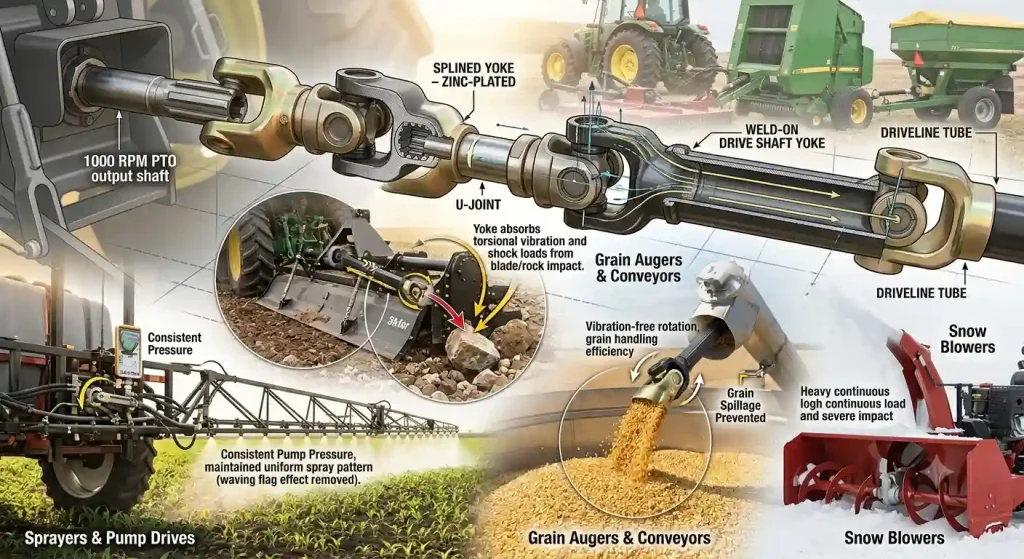 Tractor PTO Yoke | Forged Drive Shaft Yoke for Farm Equipment