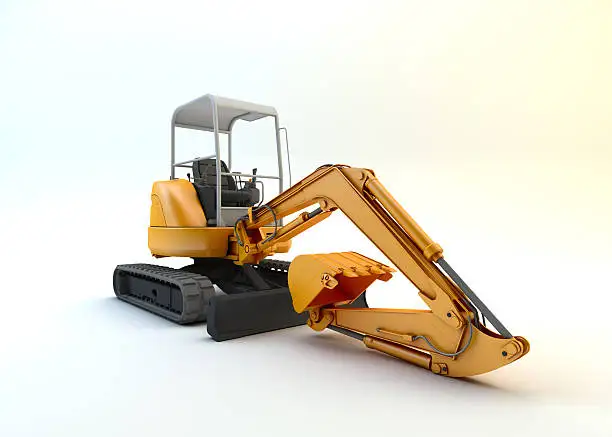 mini excavator bucket cylinder working in abrasive soil compacted clay trench