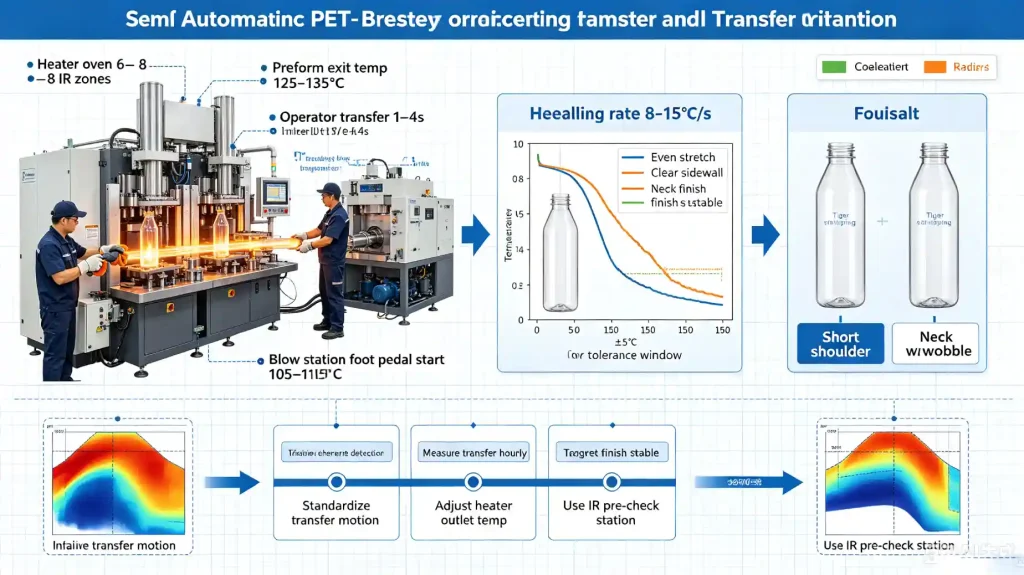 Semi-automatic PET Blow Molding Process Parameters